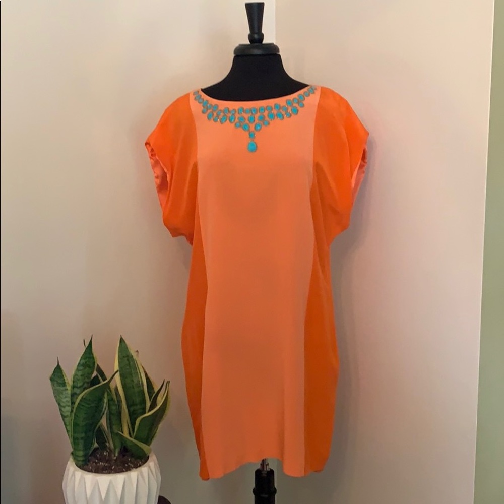 Trina Turk Dress with rhinestone accent neckline